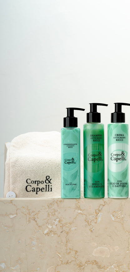 Kit shampoo, condizionante e crema anticrespo