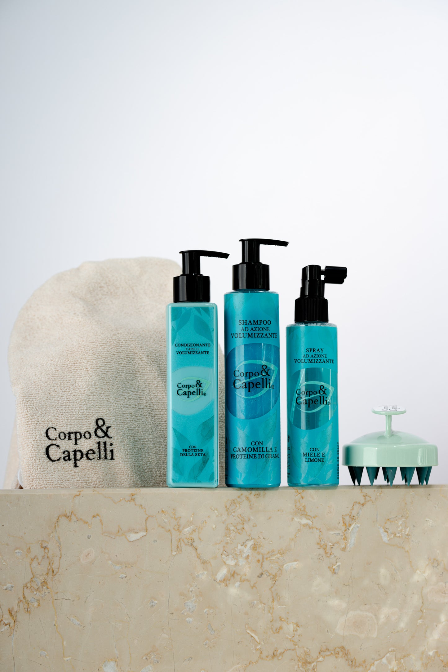 Kit shampoo, condizionante e spray linea volume