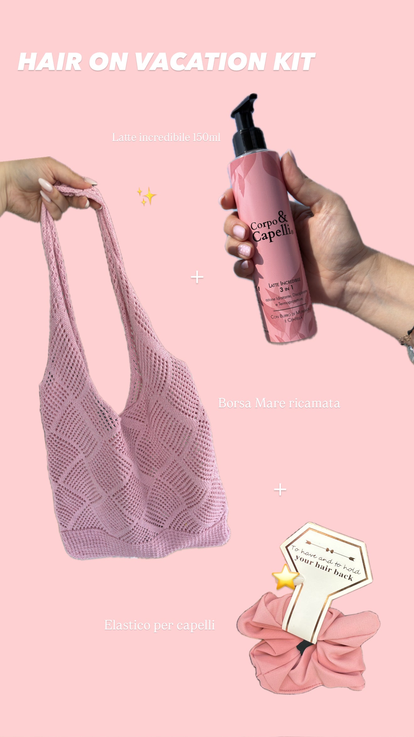 Summer Hair Ritual Kit - Latte incredibile+Borsa Mare